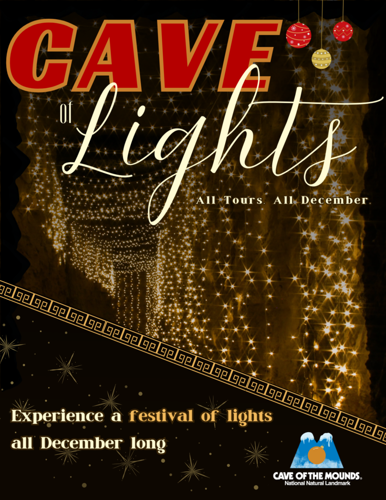 Festival of Lights 2024 poster, Cave of Lights decoration